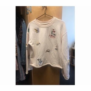 Madewell Botanical Embroidered Sweatshirt EUC